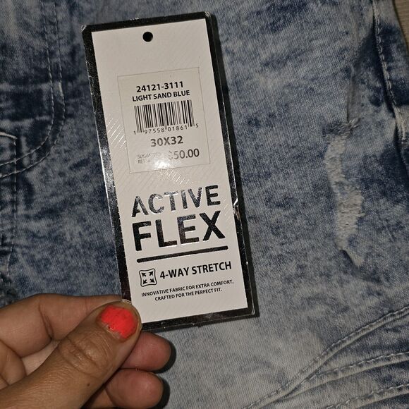 Southpole Active Flex 4-way Stretch Men's Skinny Jeans Sz 30x32 Light Sand Blue - Picture 4 of 10